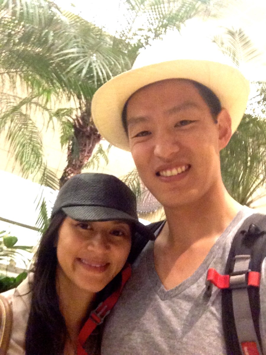 Mai and Eric at the Singapore airport