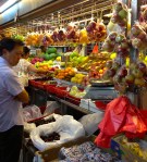 Wet market fruit stand in Singapore