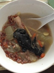 Black chicken soup